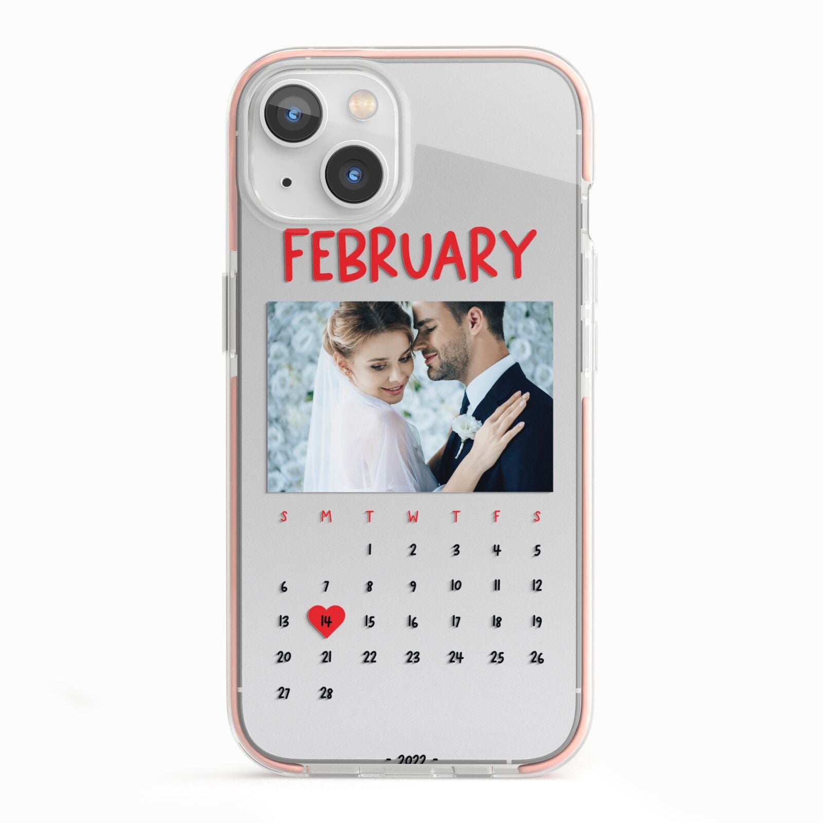 Photo Wedding Anniversary iPhone 13 TPU Impact Case with Pink Edges