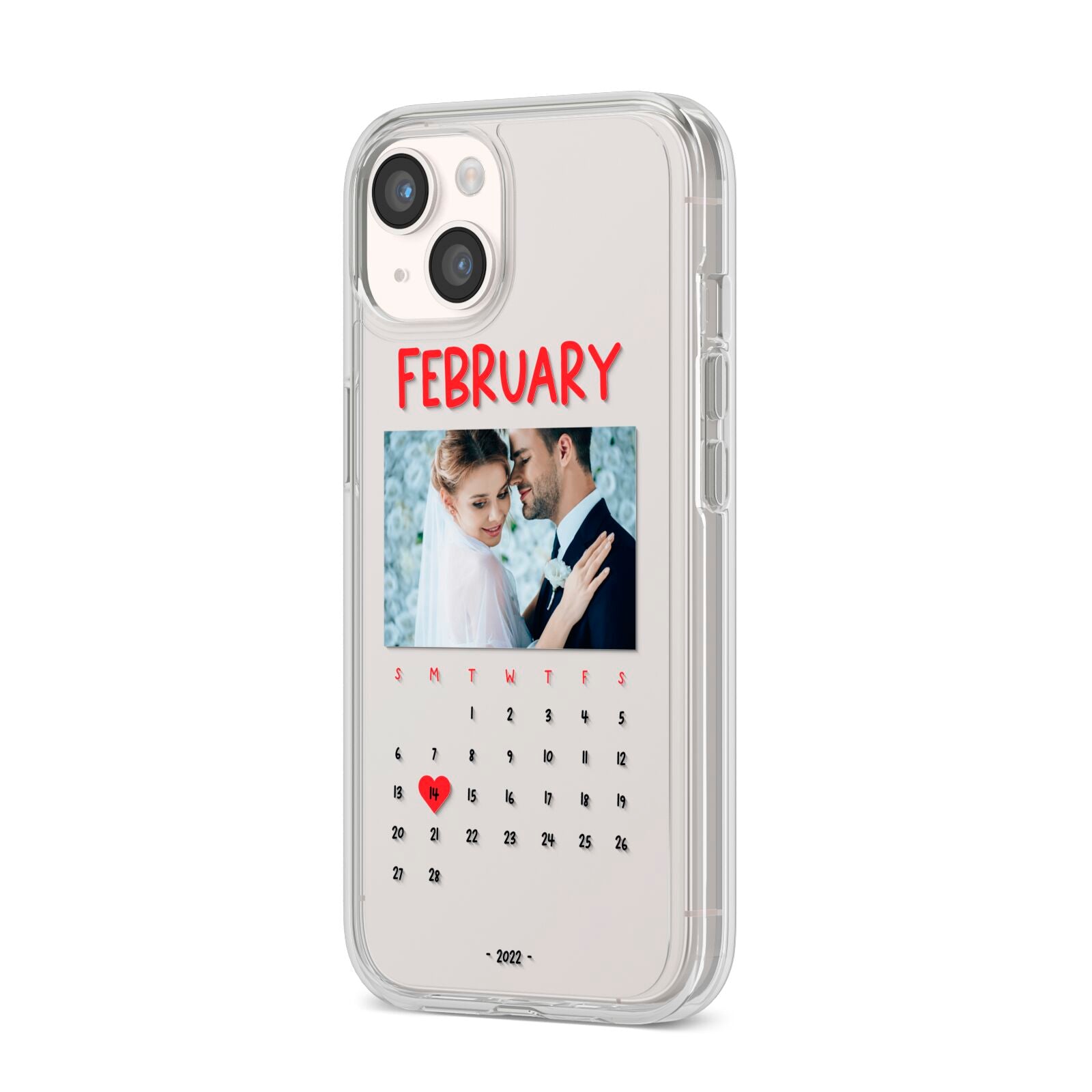 Photo Wedding Anniversary iPhone 14 Clear Tough Case Starlight Angled Image