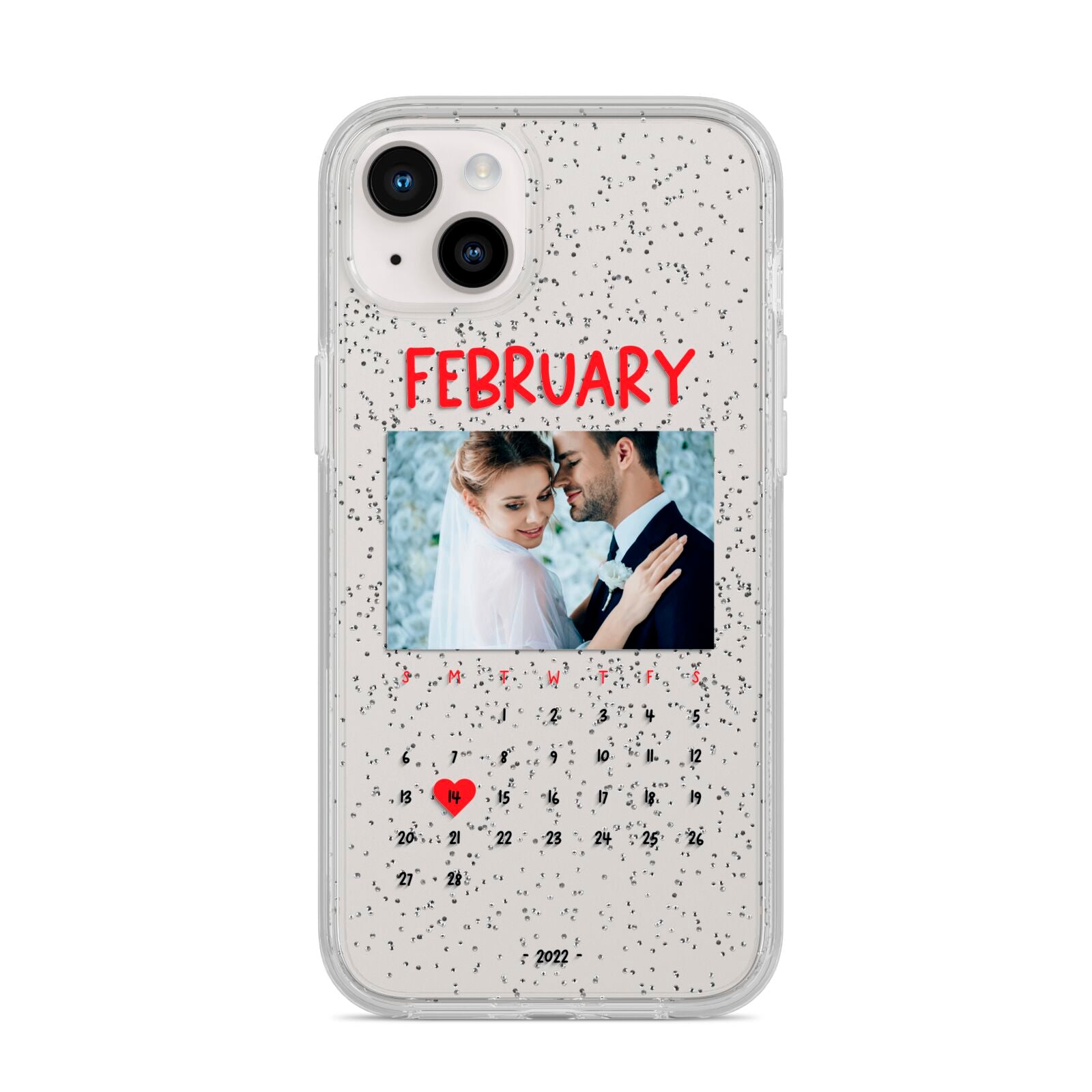 Photo Wedding Anniversary iPhone 14 Plus Glitter Tough Case Starlight