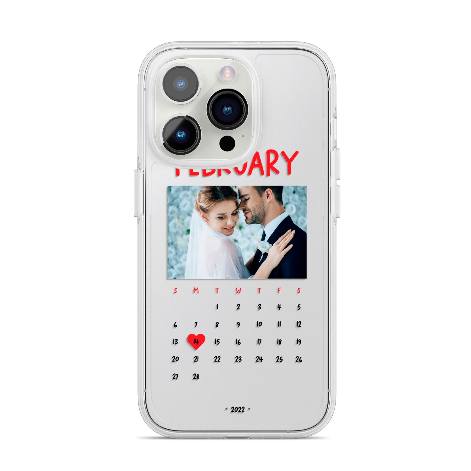 Photo Wedding Anniversary iPhone 14 Pro Clear Tough Case Silver