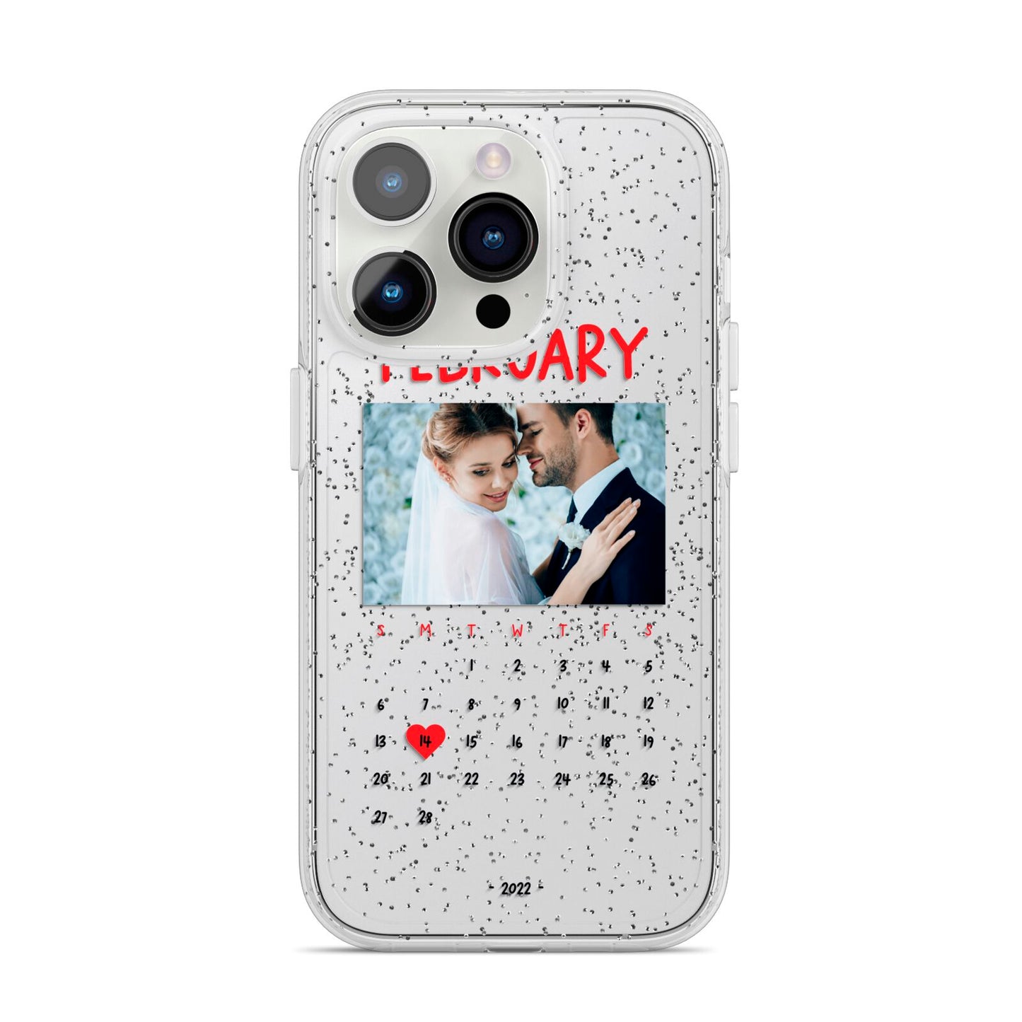 Photo Wedding Anniversary iPhone 14 Pro Glitter Tough Case Silver