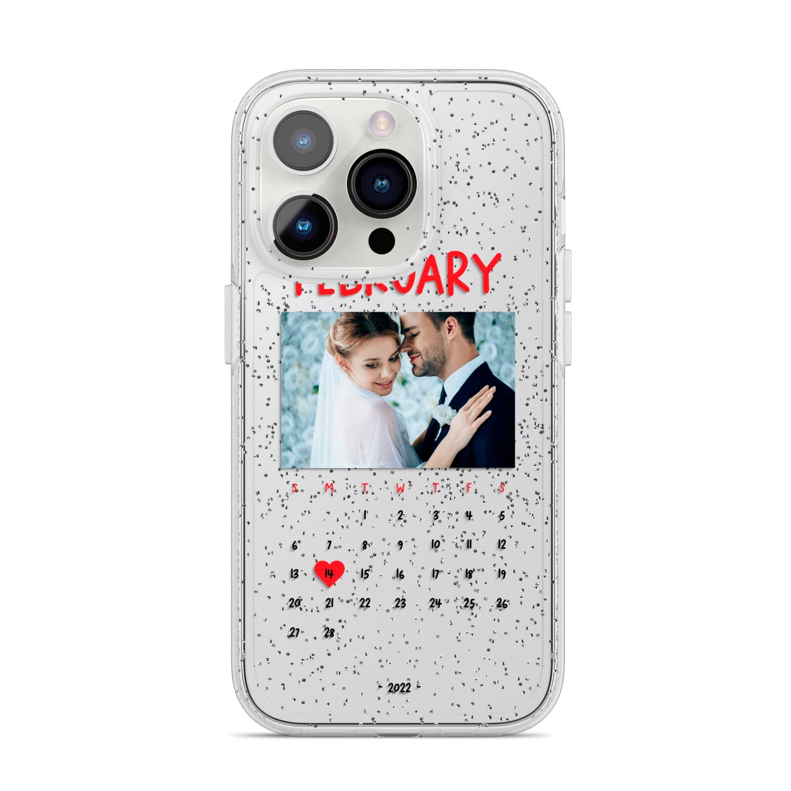 Photo Wedding Anniversary iPhone 14 Pro Glitter Tough Case Silver