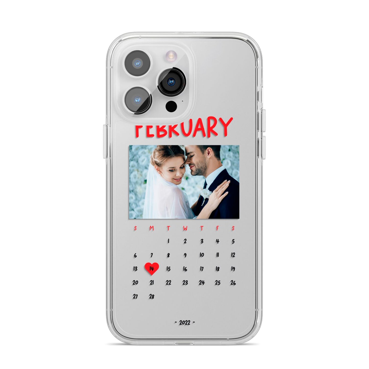 Photo Wedding Anniversary iPhone 14 Pro Max Clear Tough Case Silver
