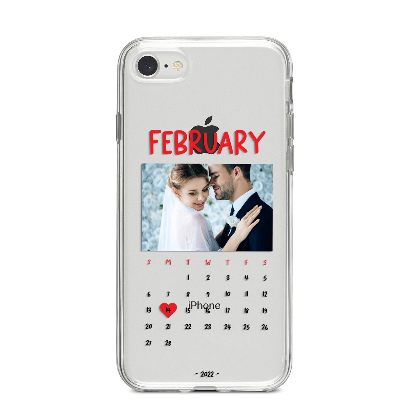 Photo Wedding Anniversary iPhone 8 Bumper Case on Silver iPhone