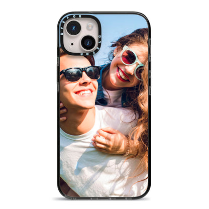 Photo iPhone 14 Plus Black Impact Case on Silver phone