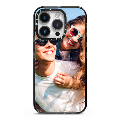 Photo iPhone 14 Pro Black Impact Case on Silver phone