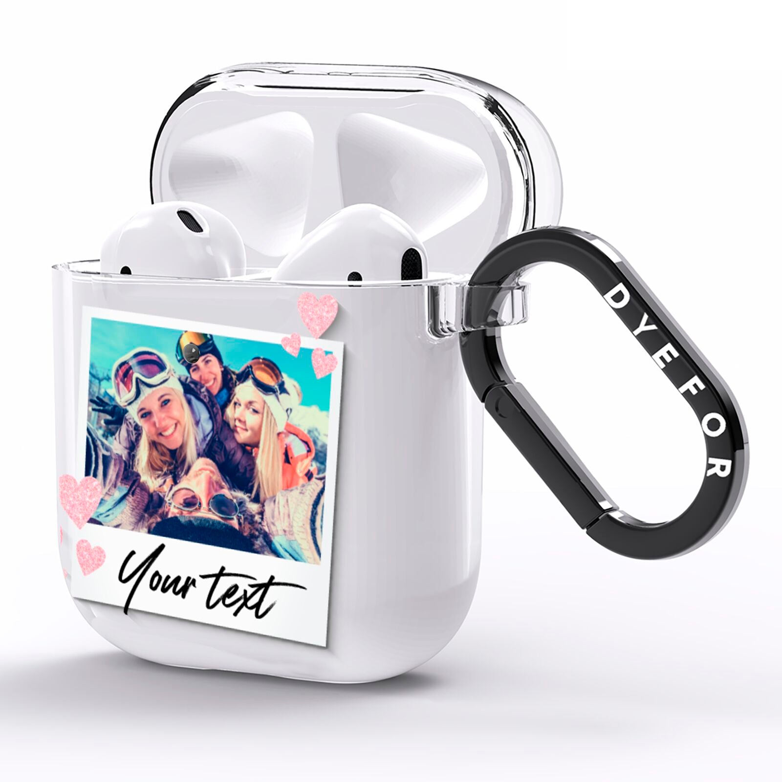 Photo with Text AirPods Clear Case Side Image