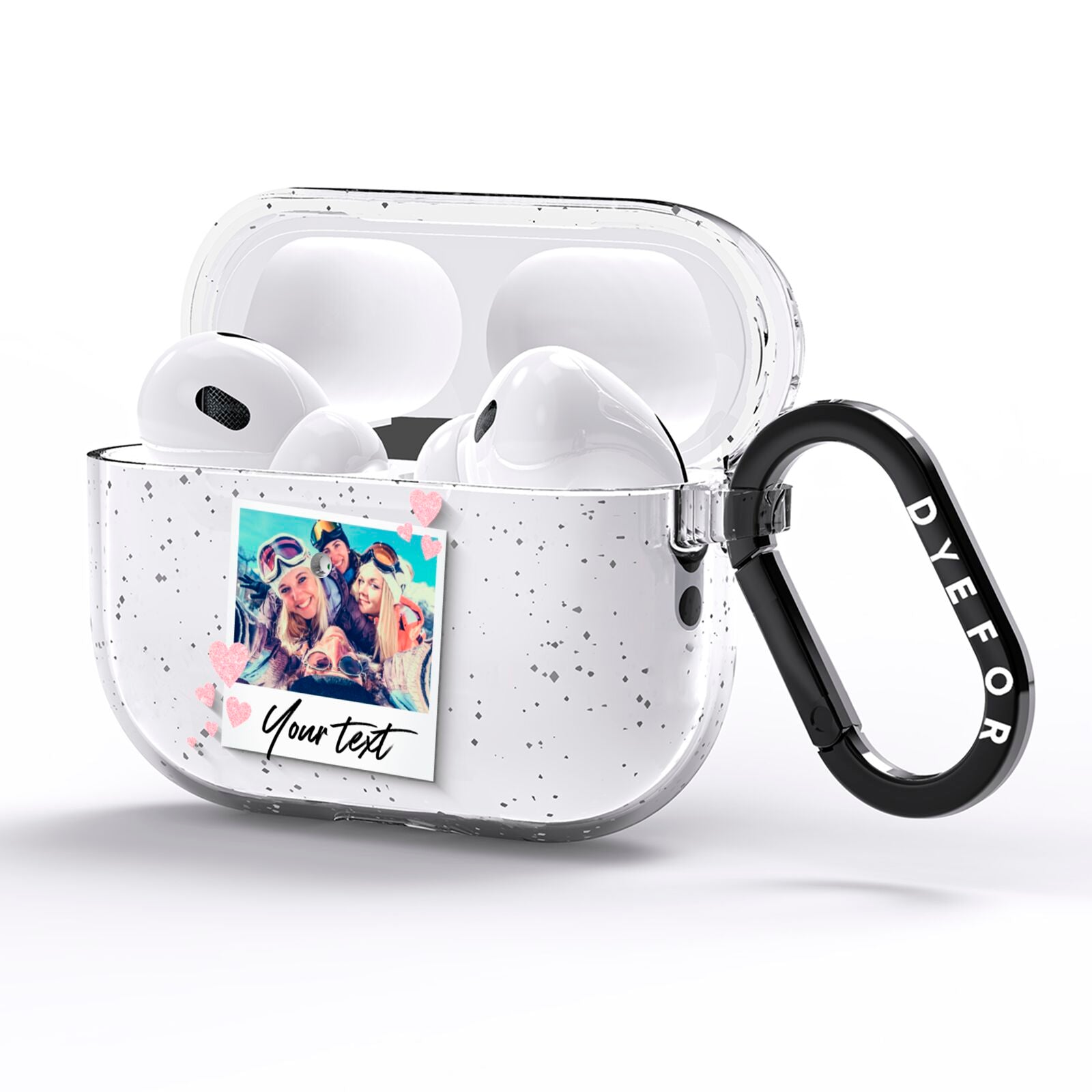 Photo with Text AirPods Pro Glitter Case Side Image