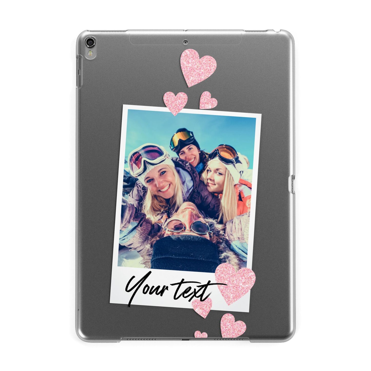 Photo with Text Apple iPad Grey Case