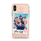 Photo with Text Apple iPhone Xs Impact Case Pink Edge on Gold Phone