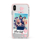 Photo with Text Apple iPhone Xs Max Impact Case Pink Edge on Silver Phone
