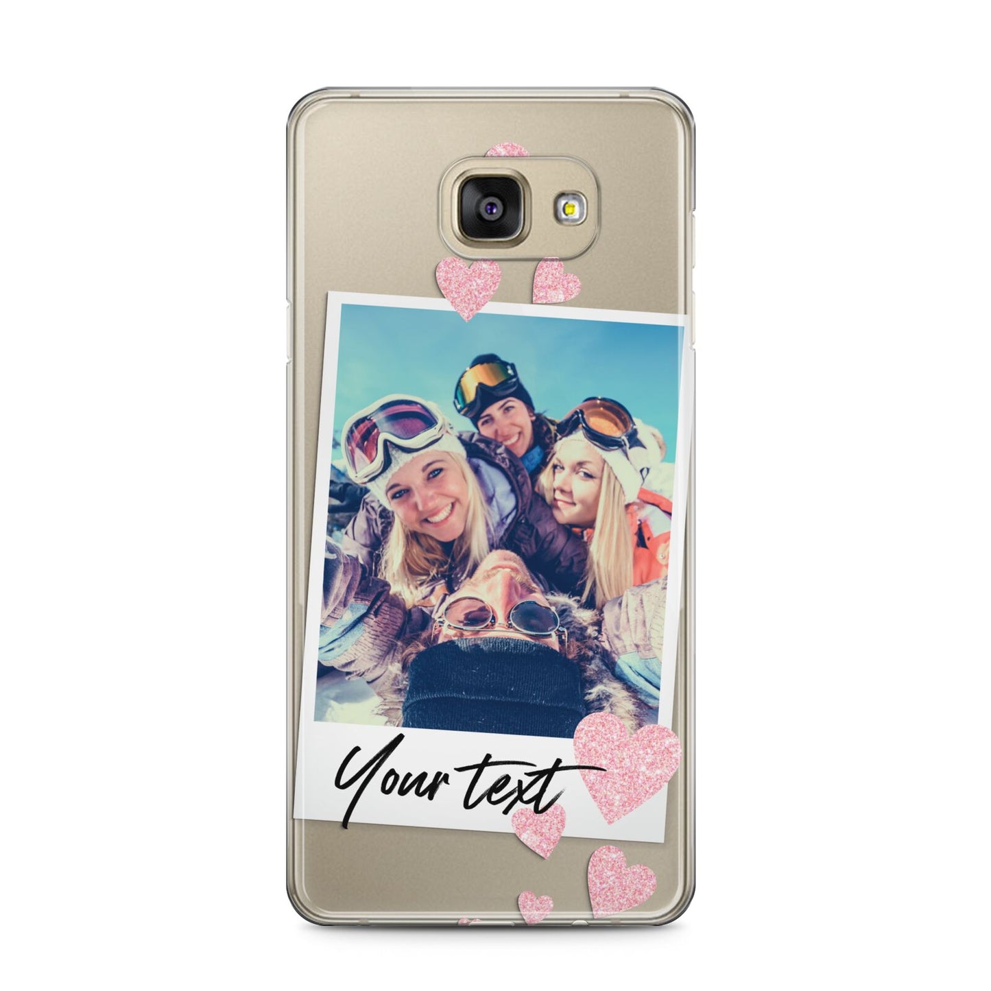 Photo with Text Samsung Galaxy A5 2016 Case on gold phone
