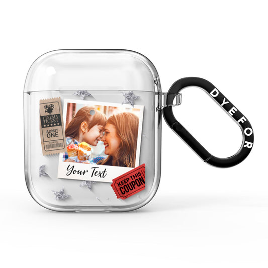 Photo with Text Star Pattern AirPods Clear Case