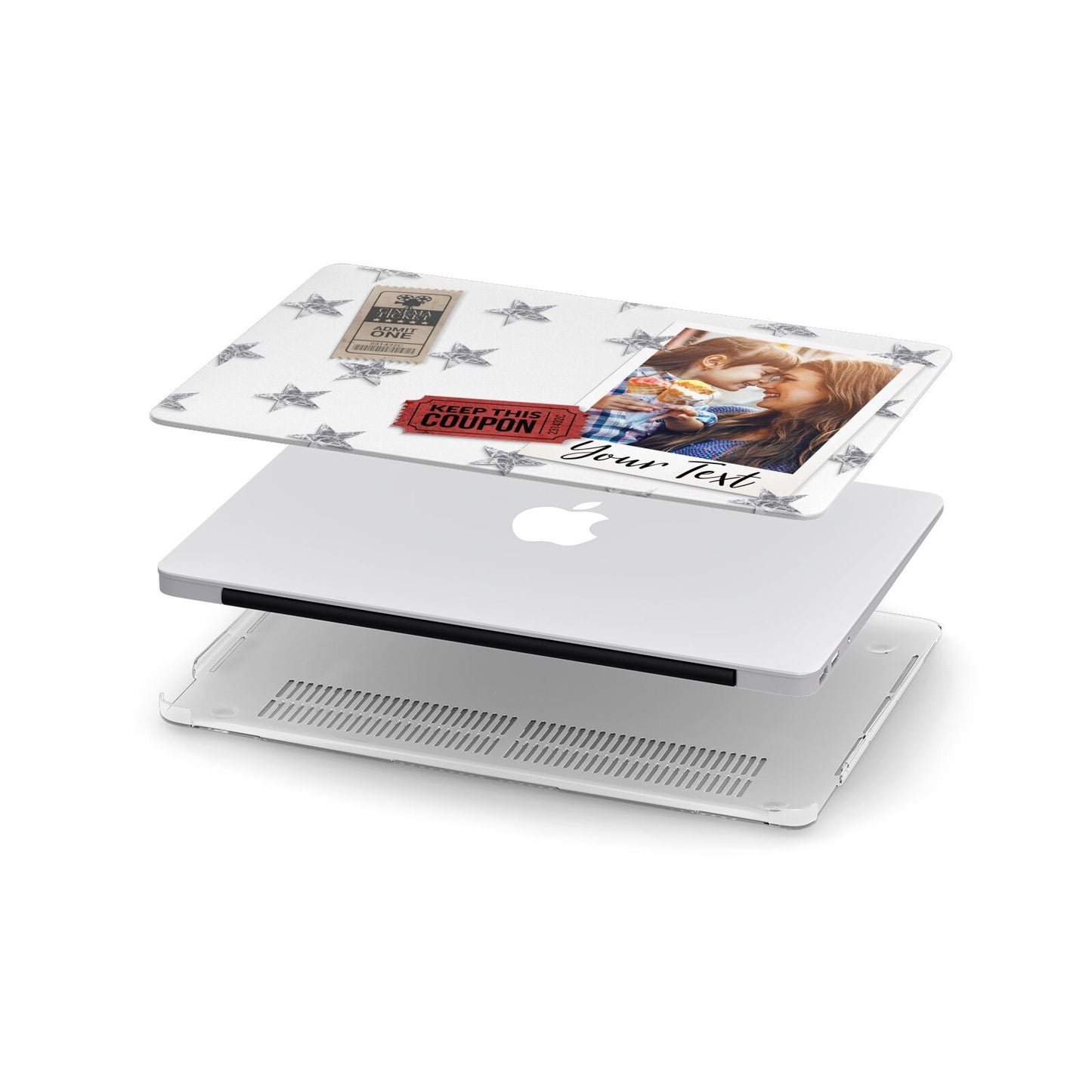 Photo with Text Star Pattern Apple MacBook Case in Detail