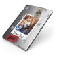 Photo with Text Star Pattern Apple iPad Case on Grey iPad Side View