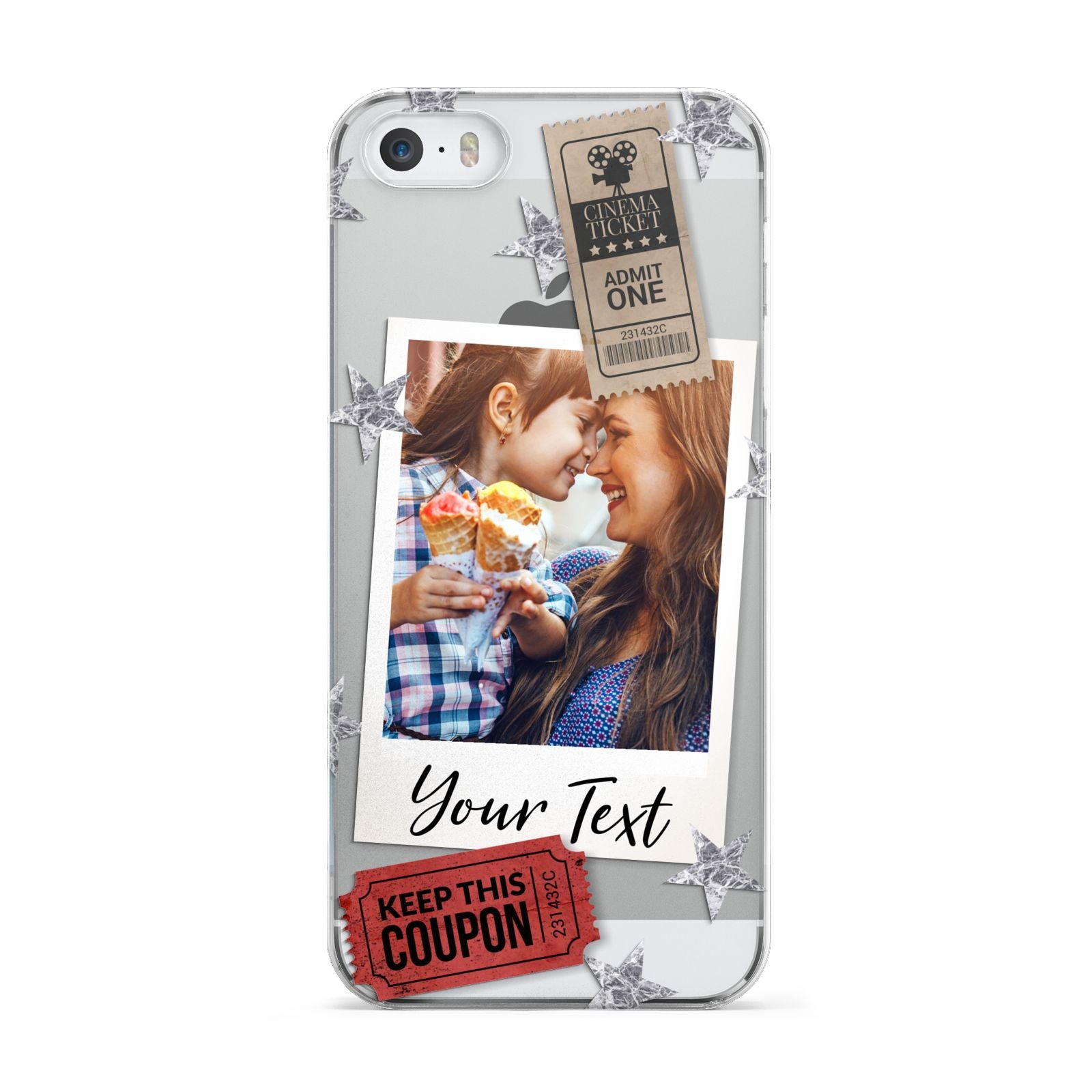 Photo with Text Star Pattern Apple iPhone 5 Case