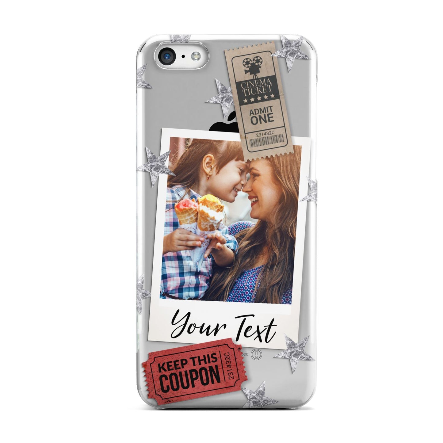 Photo with Text Star Pattern Apple iPhone 5c Case