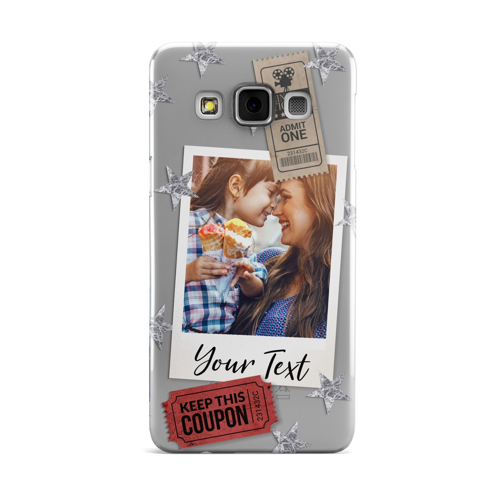 Photo with Text Star Pattern Samsung Galaxy A3 Case
