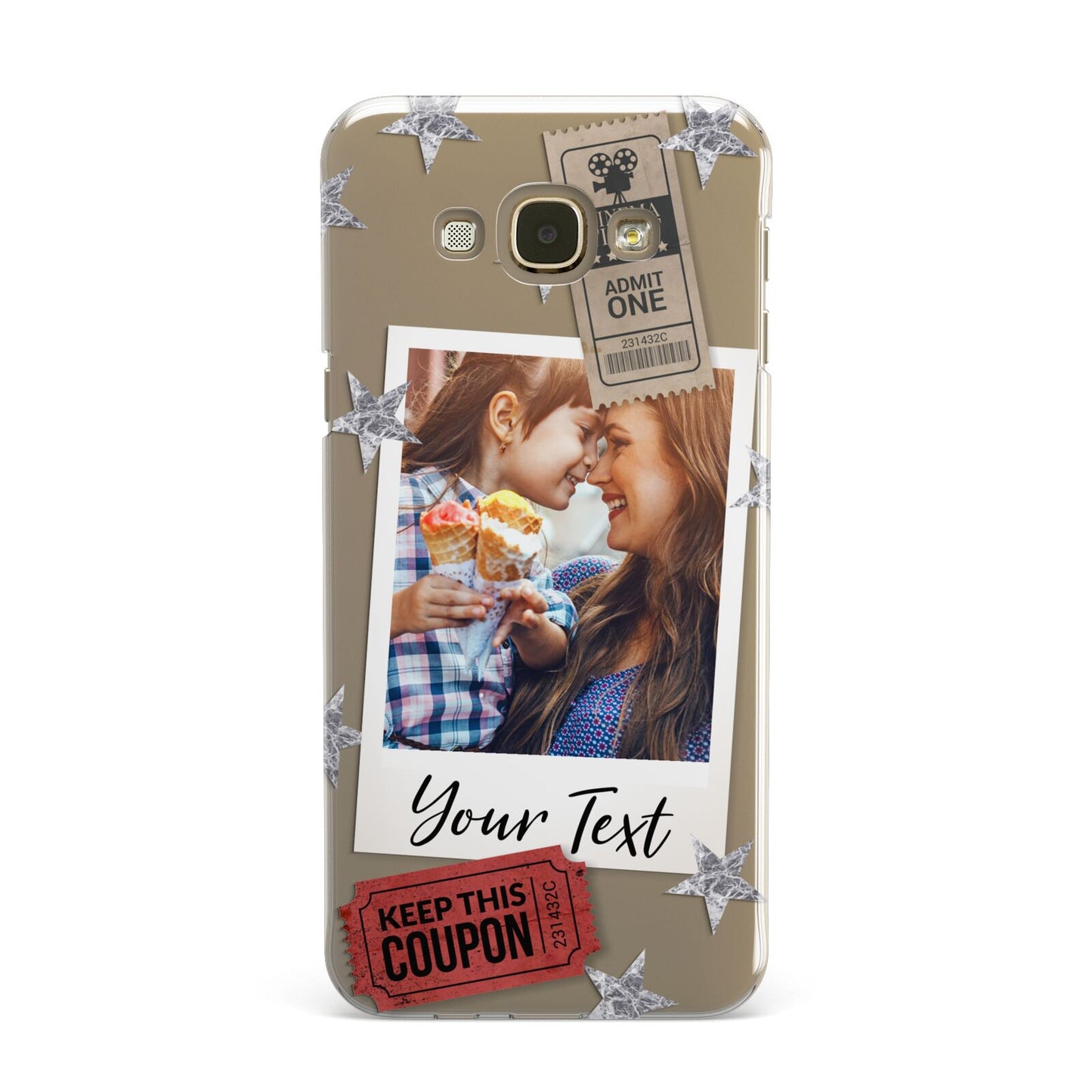 Photo with Text Star Pattern Samsung Galaxy A8 Case