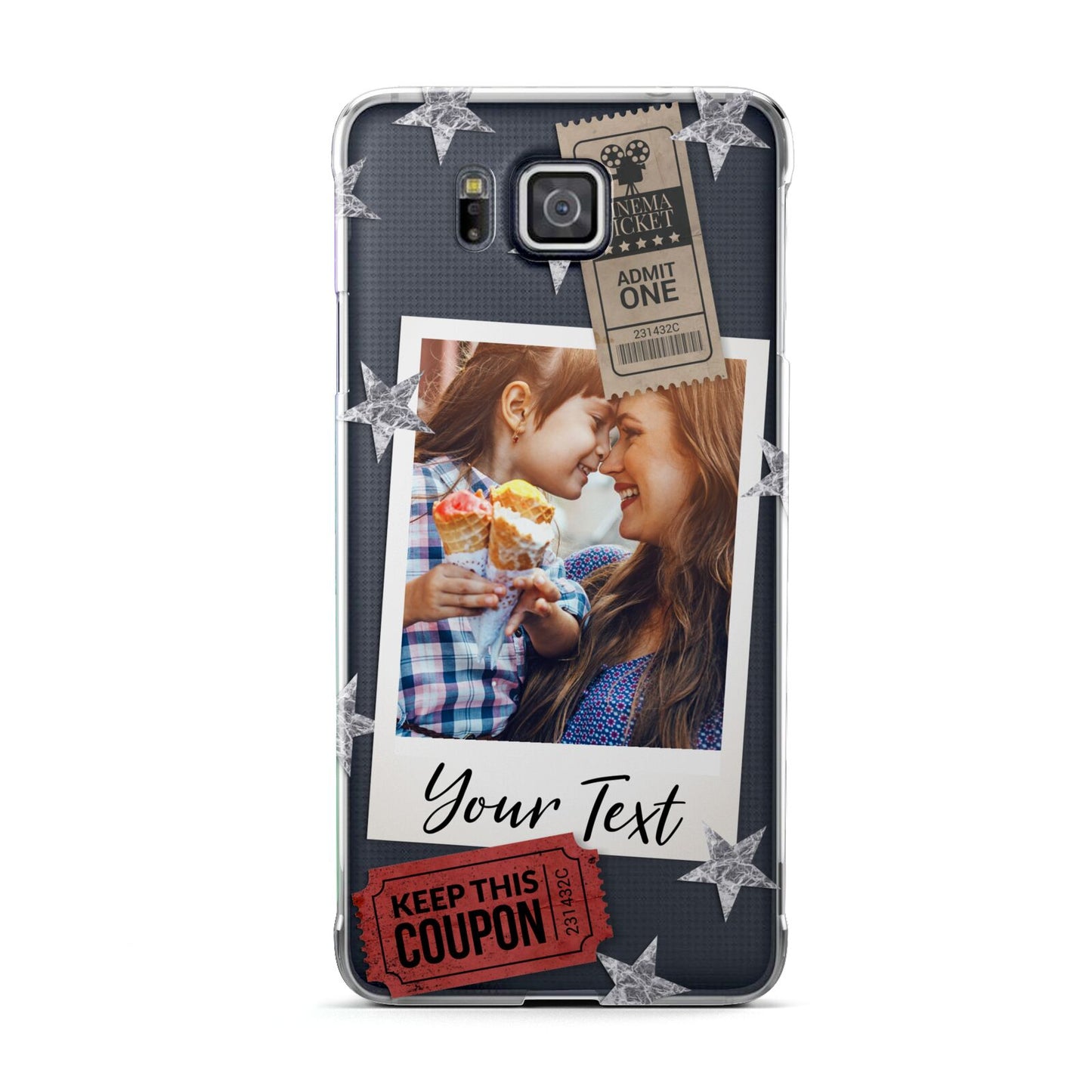 Photo with Text Star Pattern Samsung Galaxy Alpha Case