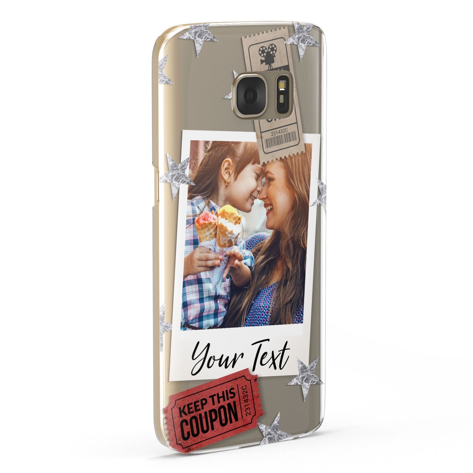 Photo with Text Star Pattern Samsung Galaxy Case Fourty Five Degrees