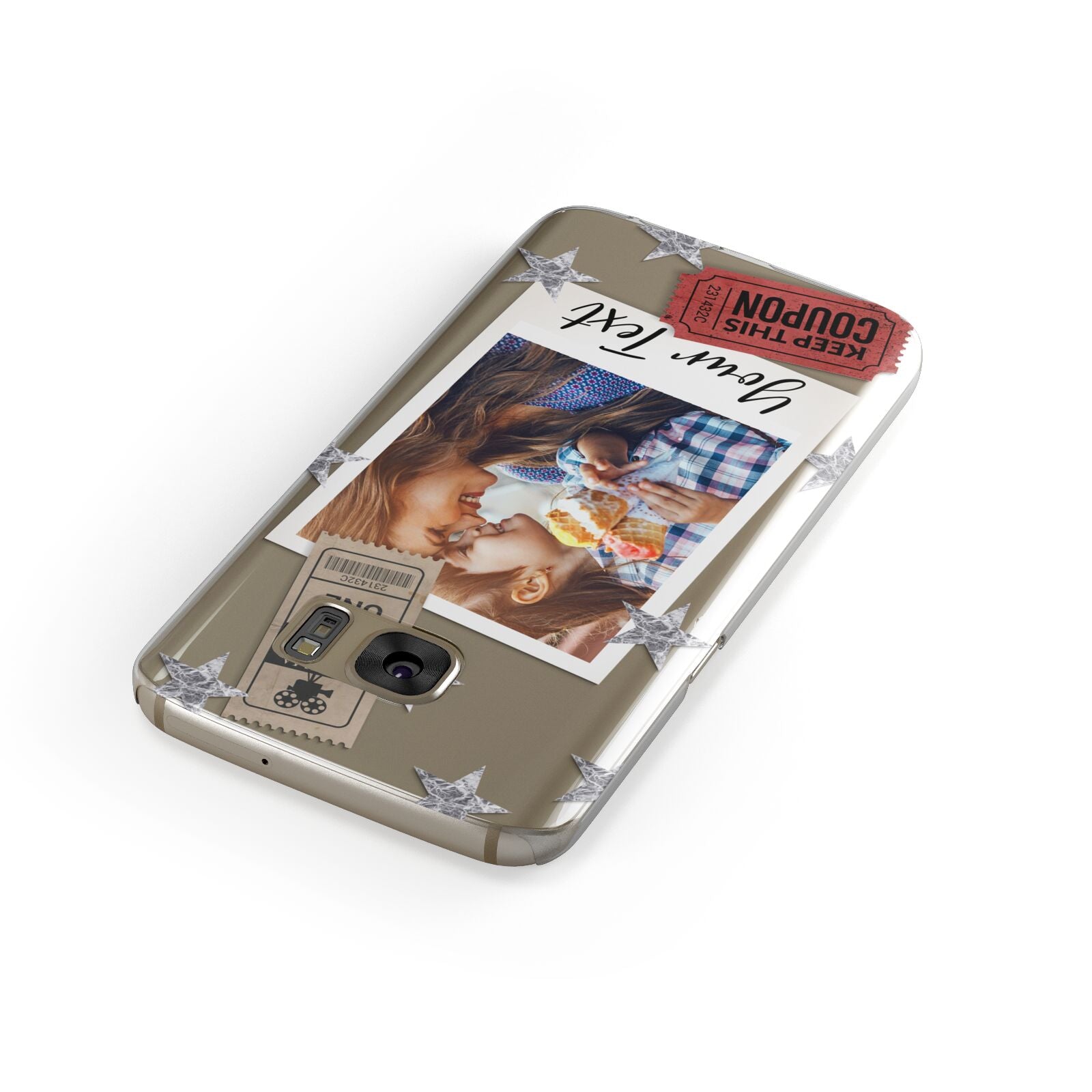 Photo with Text Star Pattern Samsung Galaxy Case Front Close Up