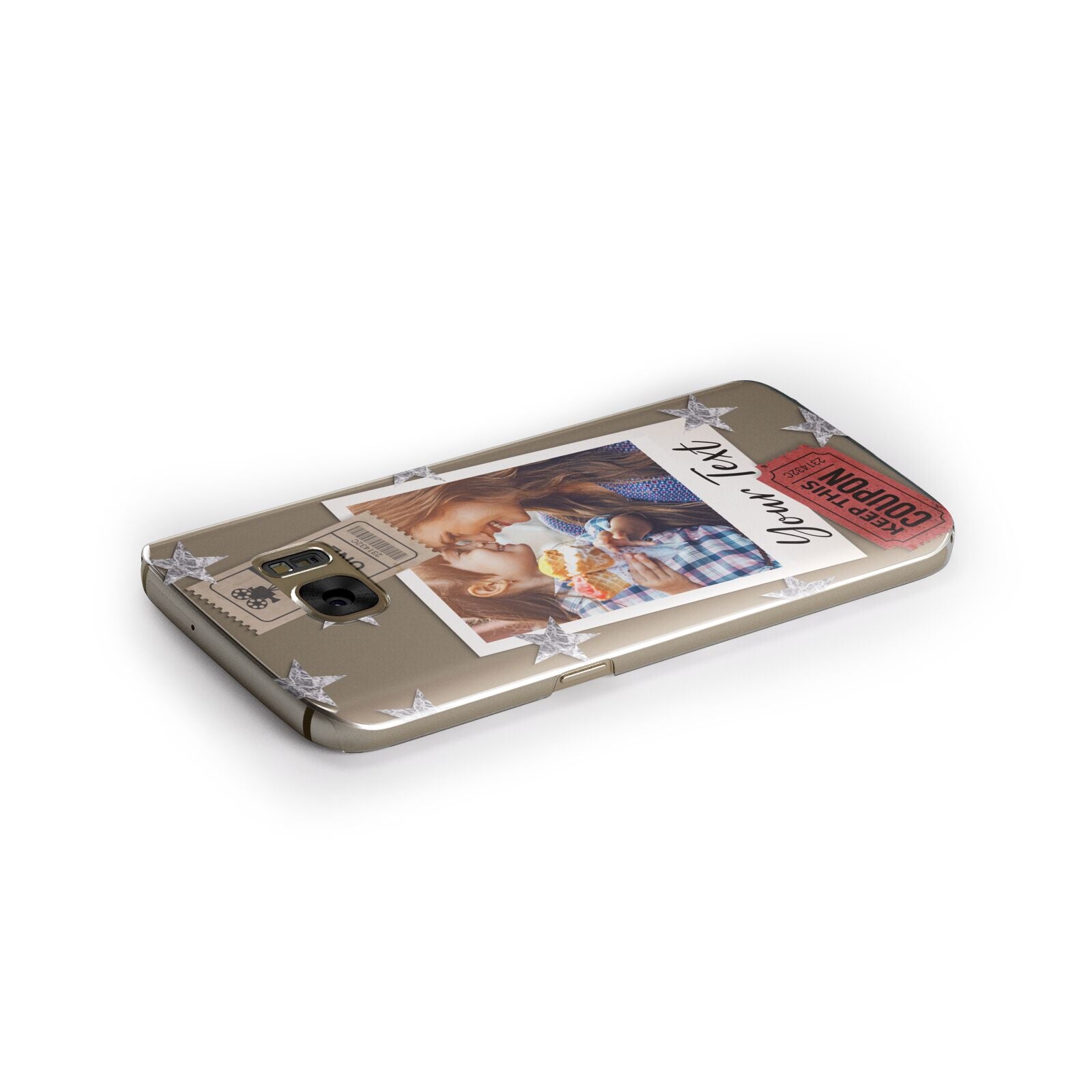 Photo with Text Star Pattern Samsung Galaxy Case Side Close Up