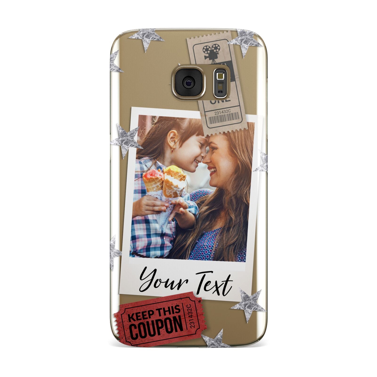 Photo with Text Star Pattern Samsung Galaxy Case