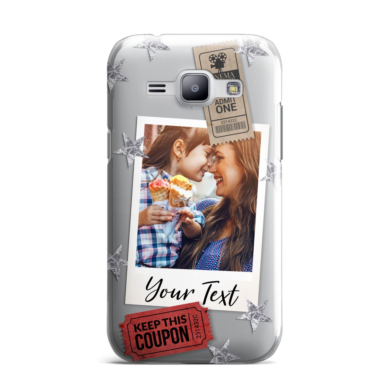 Photo with Text Star Pattern Samsung Galaxy J1 2015 Case