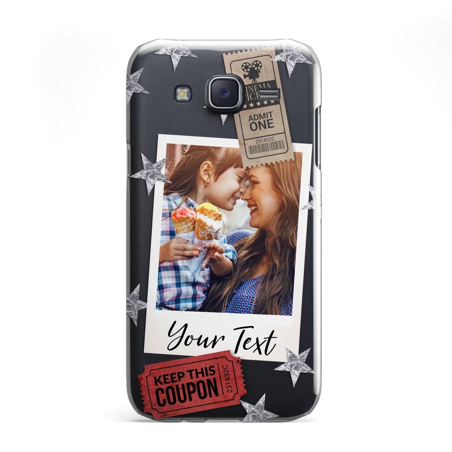 Photo with Text Star Pattern Samsung Galaxy J5 Case