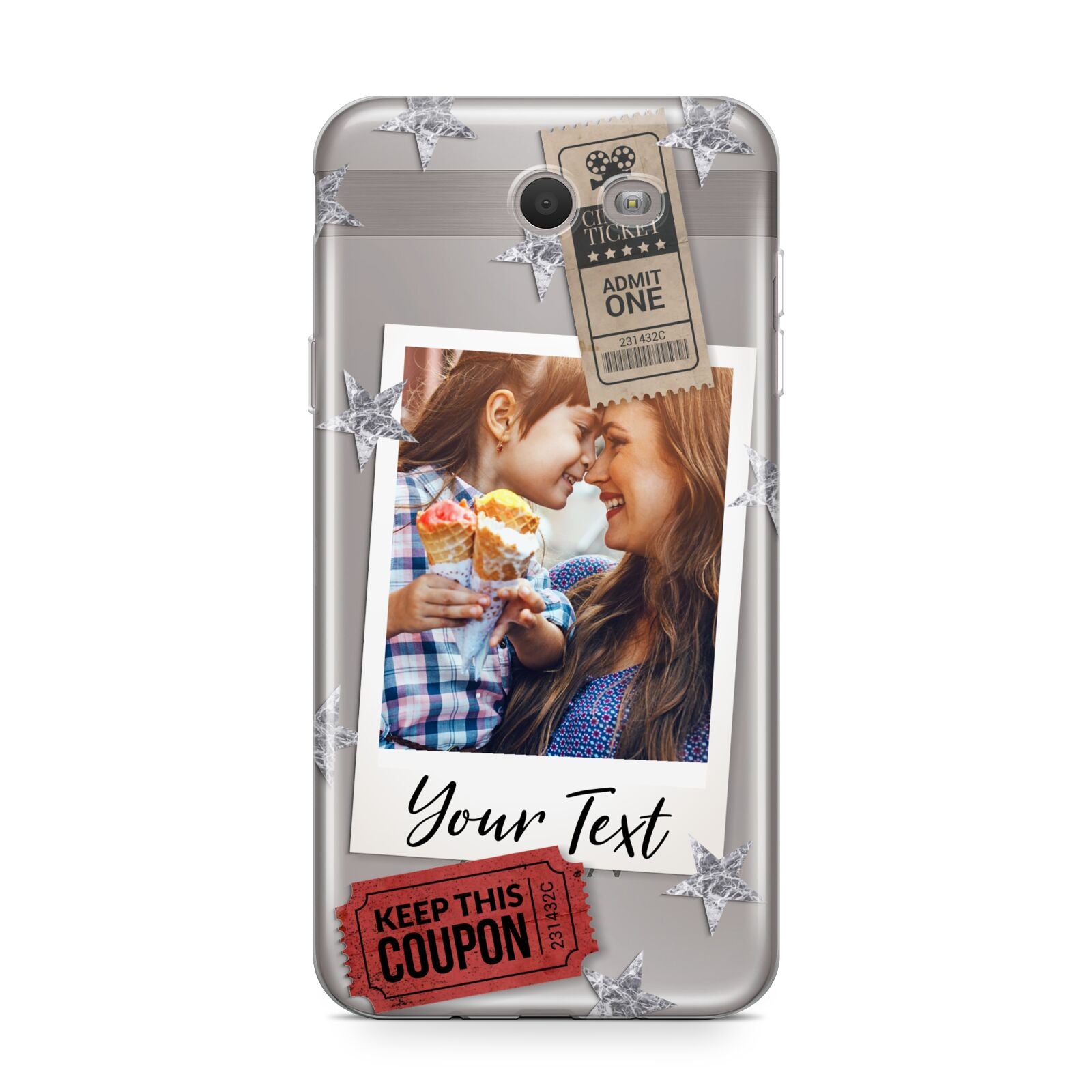 Photo with Text Star Pattern Samsung Galaxy J7 2017 Case