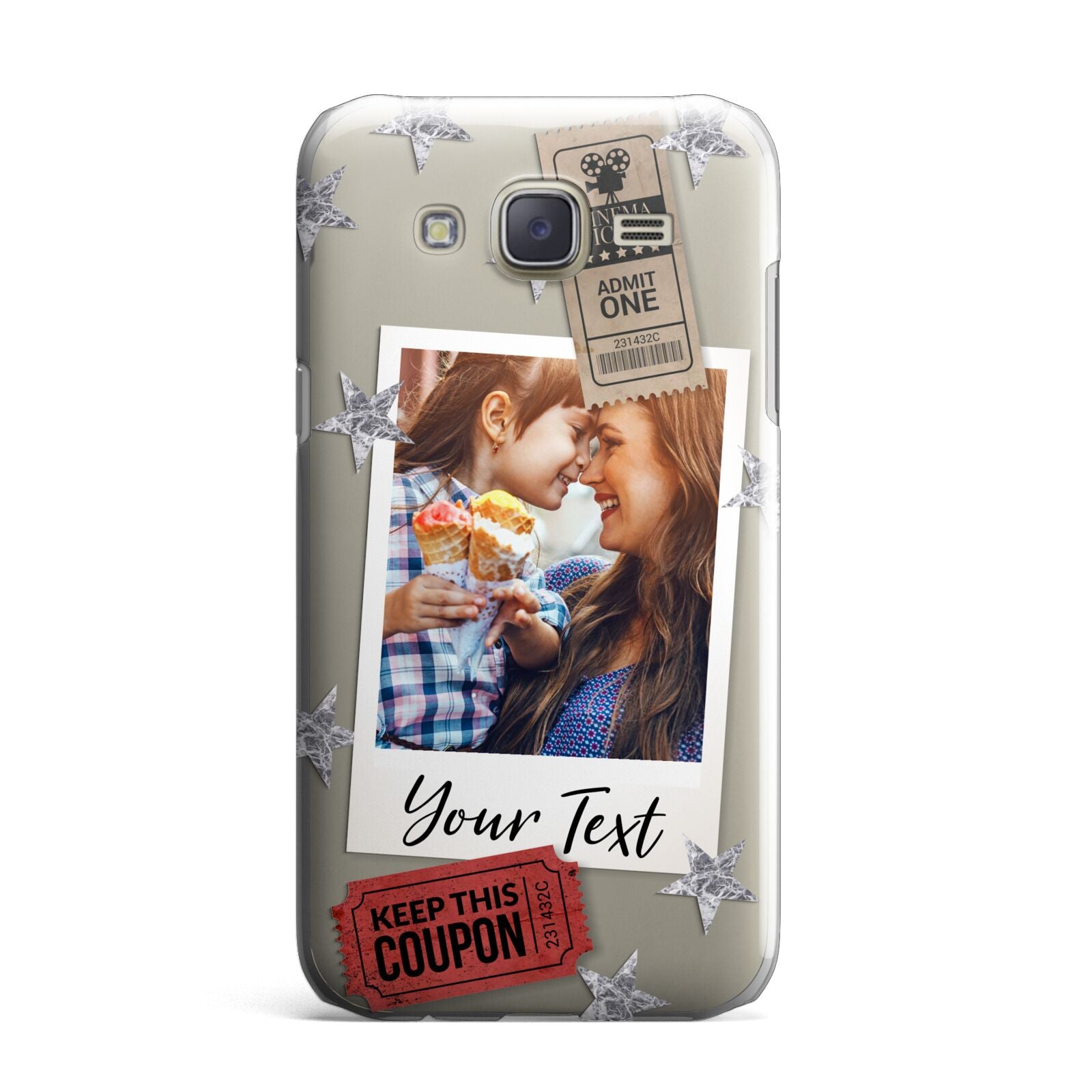 Photo with Text Star Pattern Samsung Galaxy J7 Case
