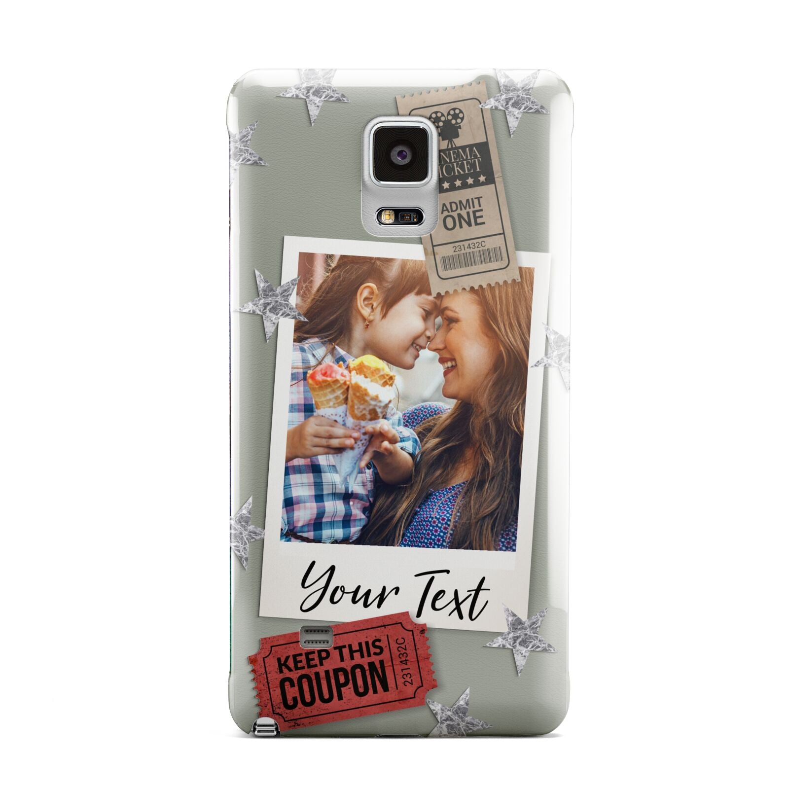 Photo with Text Star Pattern Samsung Galaxy Note 4 Case