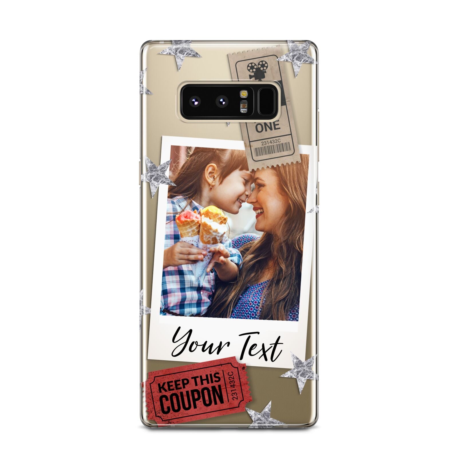 Photo with Text Star Pattern Samsung Galaxy Note 8 Case