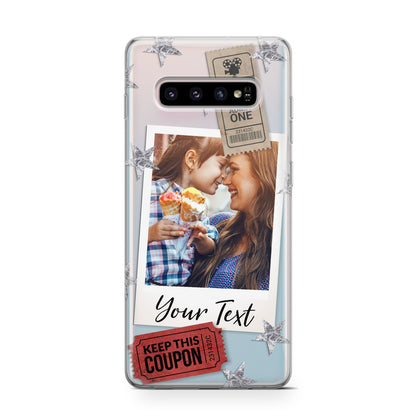 Photo with Text Star Pattern Samsung Galaxy S10 Case