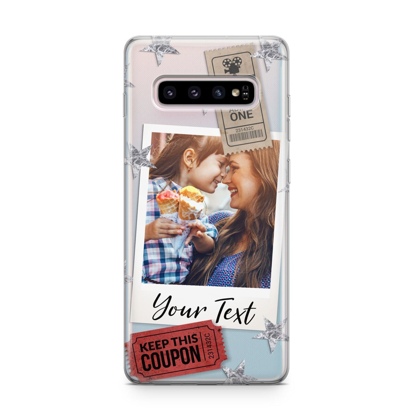 Photo with Text Star Pattern Samsung Galaxy S10 Plus Case