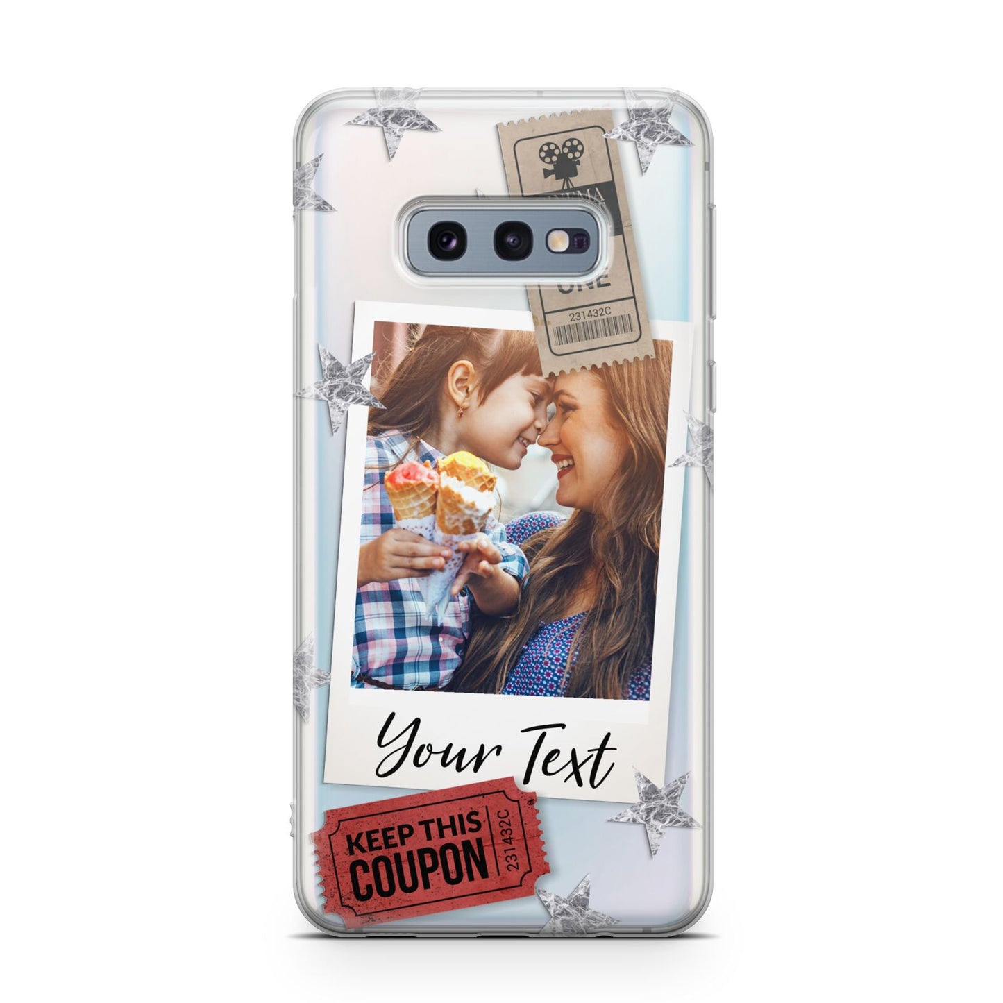 Photo with Text Star Pattern Samsung Galaxy S10E Case