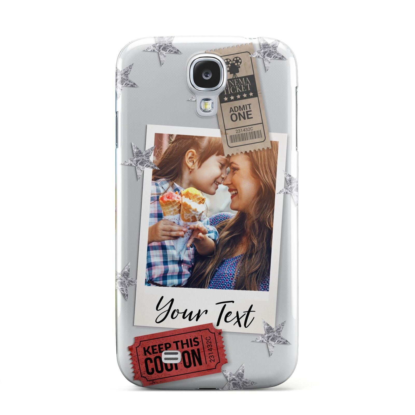 Photo with Text Star Pattern Samsung Galaxy S4 Case