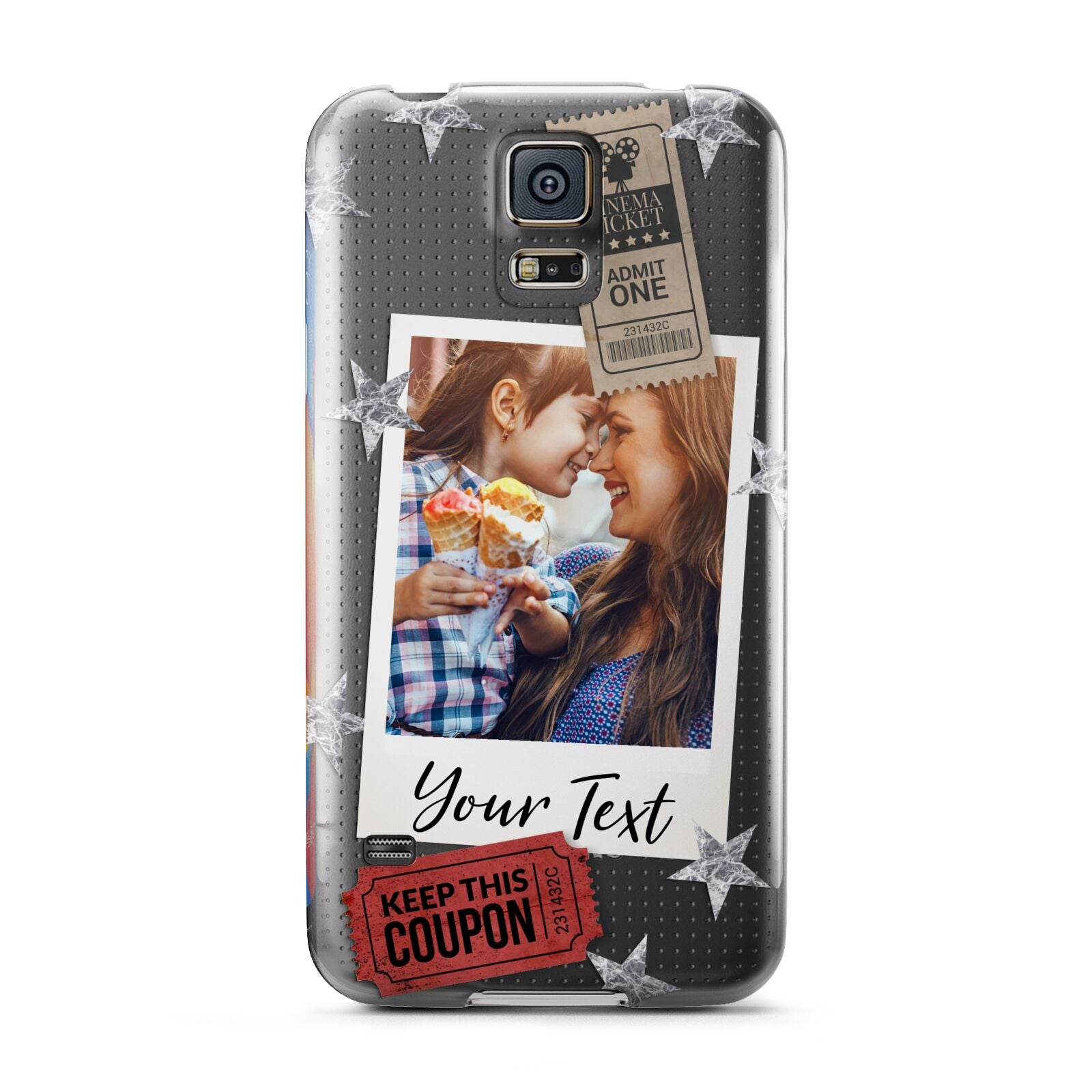 Photo with Text Star Pattern Samsung Galaxy S5 Case