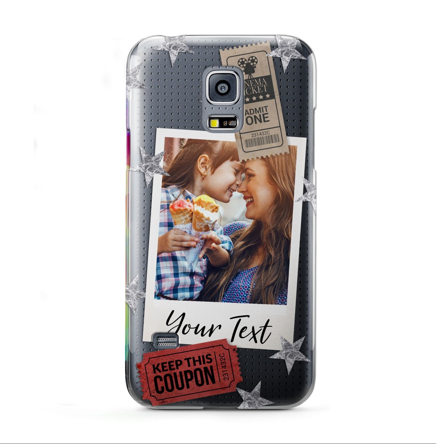 Photo with Text Star Pattern Samsung Galaxy S5 Mini Case