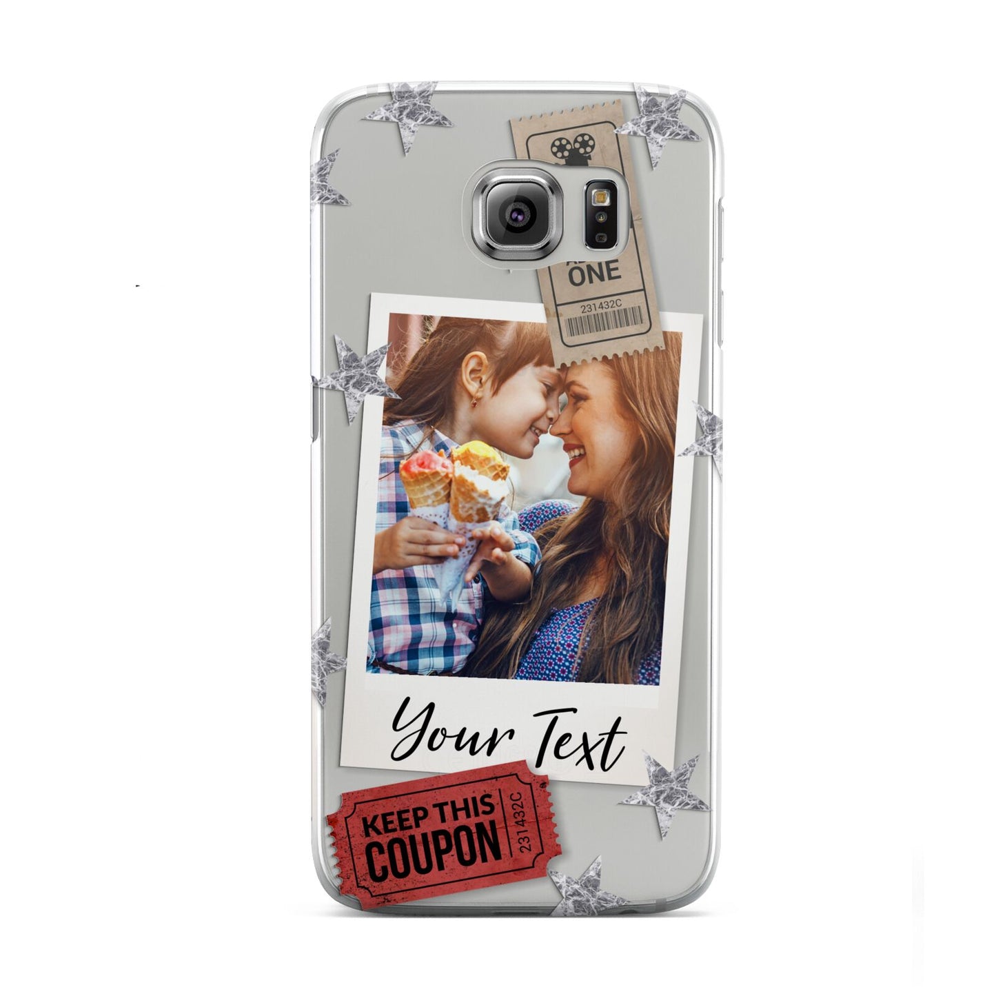 Photo with Text Star Pattern Samsung Galaxy S6 Case