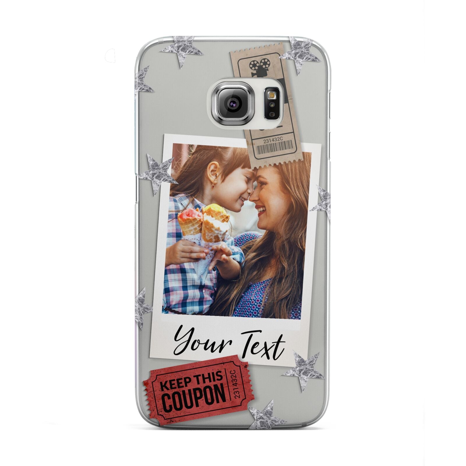 Photo with Text Star Pattern Samsung Galaxy S6 Edge Case