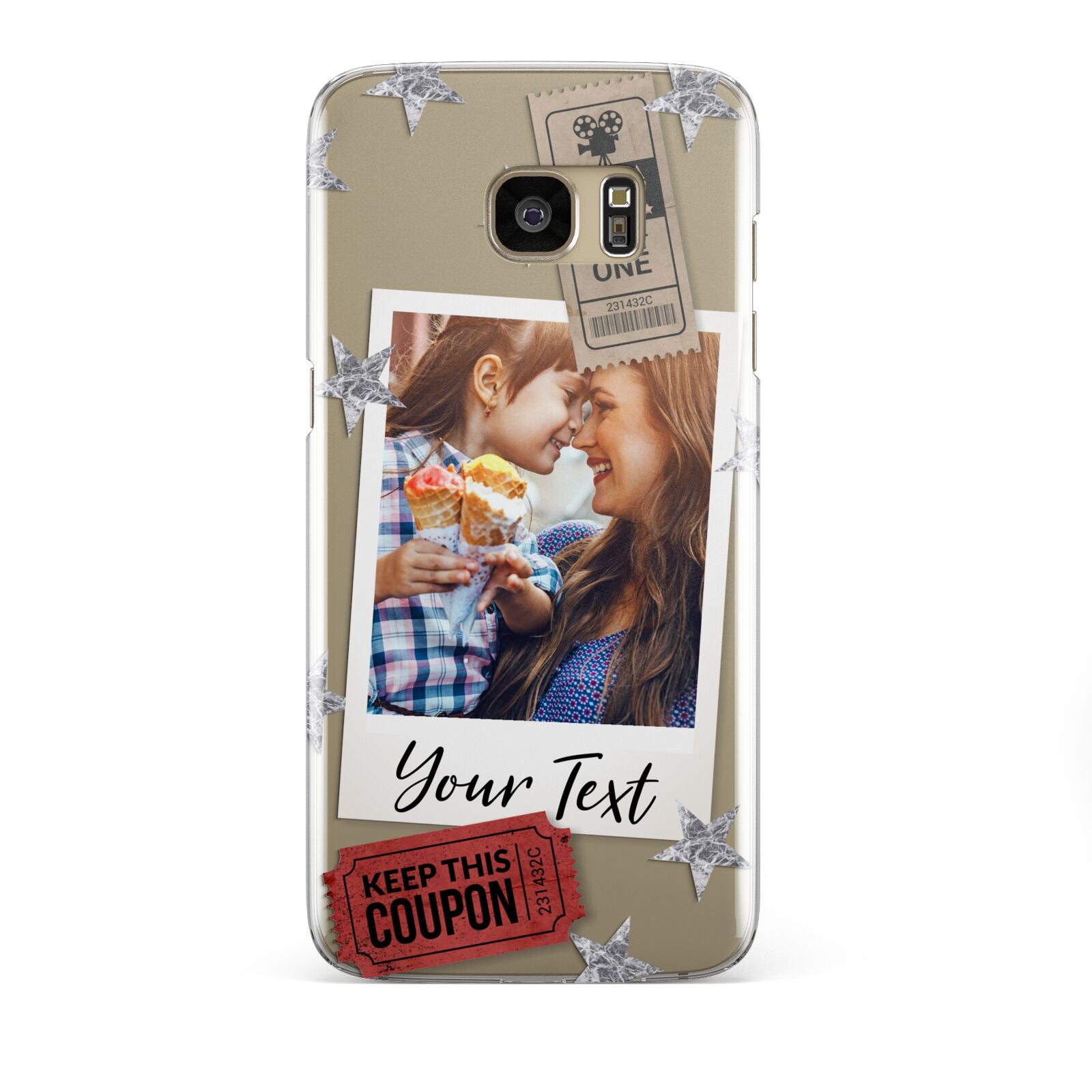 Photo with Text Star Pattern Samsung Galaxy S7 Edge Case