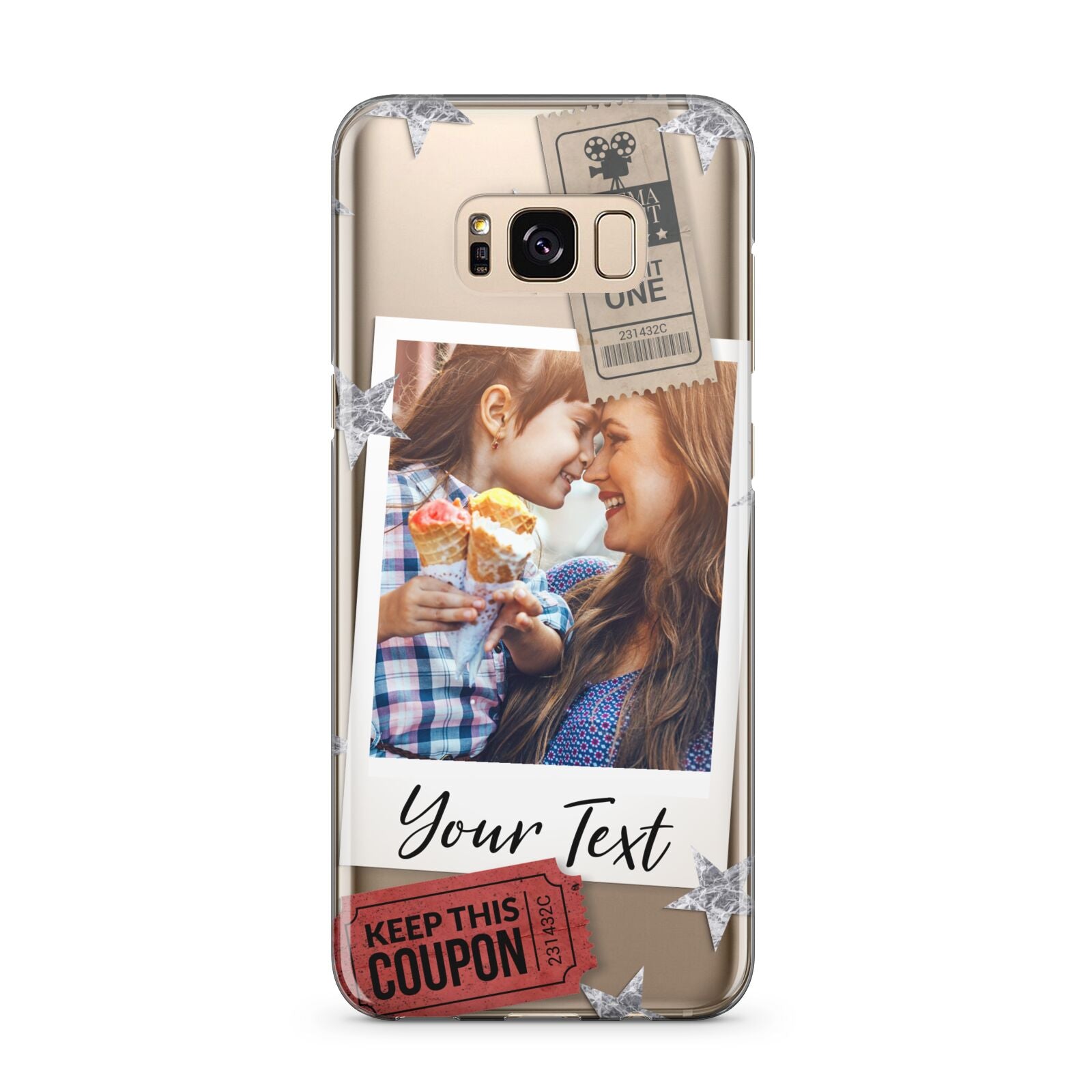 Photo with Text Star Pattern Samsung Galaxy S8 Plus Case