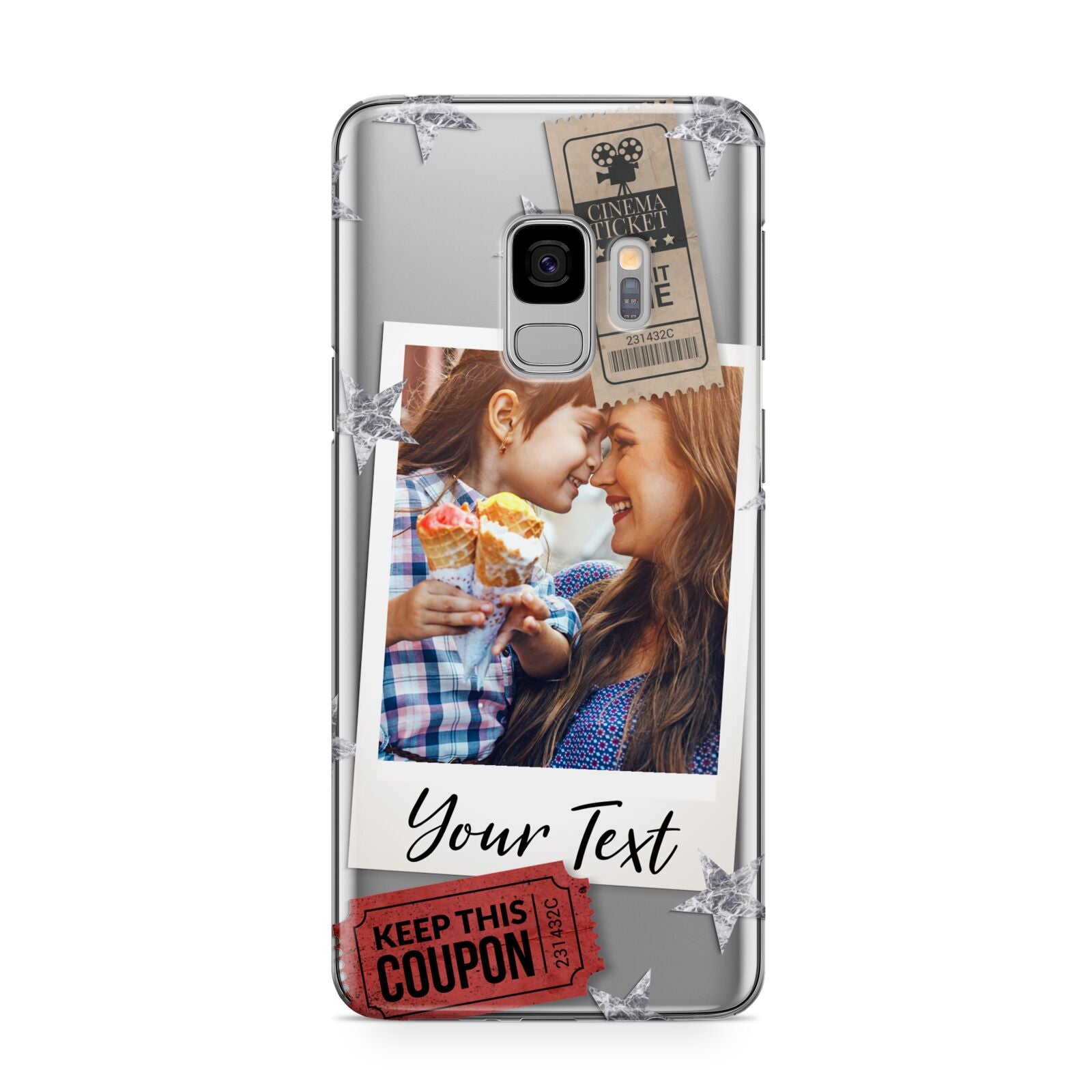 Photo with Text Star Pattern Samsung Galaxy S9 Case