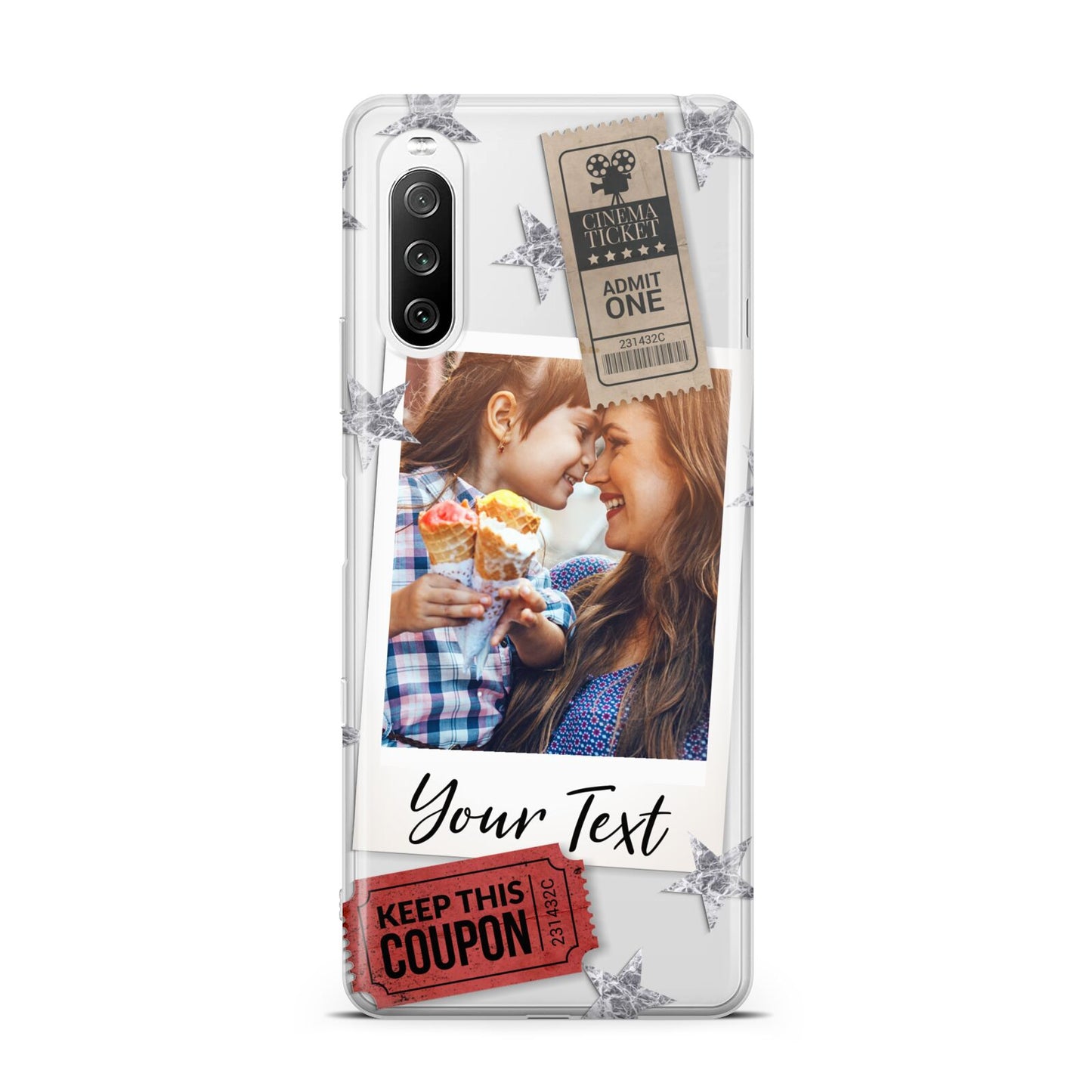 Photo with Text Star Pattern Sony Xperia 10 III Case