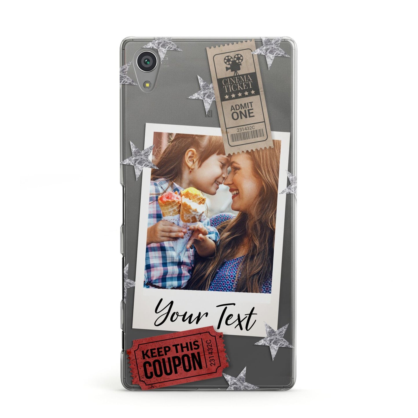 Photo with Text Star Pattern Sony Xperia Case