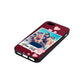 Photo with Text Wine Red Saffiano Leather iPhone 5 Case Side Angle