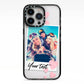 Photo with Text iPhone 13 Pro Black Impact Case on Silver phone