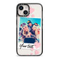 Photo with Text iPhone 14 Black Impact Case on Silver phone